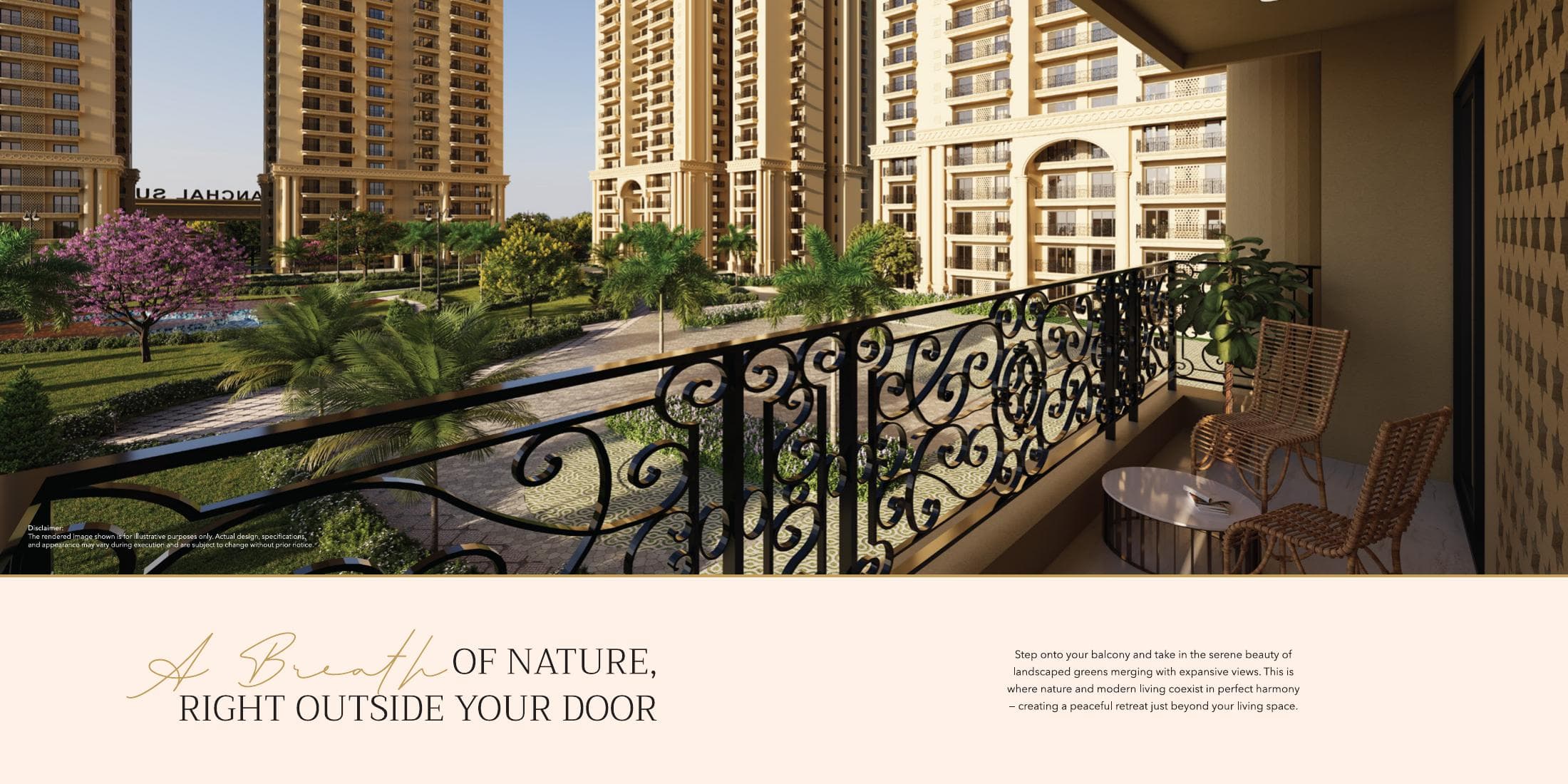 Landscaped Green Views from Balcony